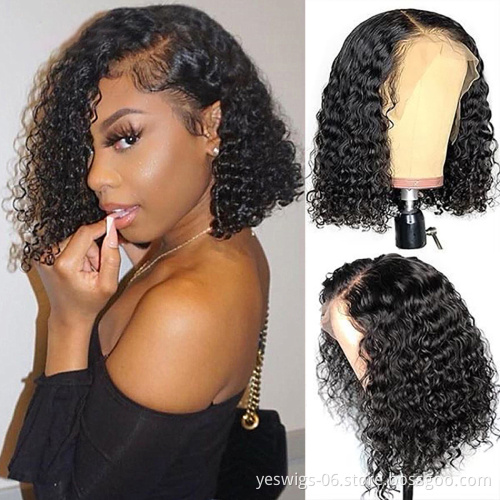 Cheap Kinky Curly Short Bob Human Hair Wig Hd Full Transparent Lace Front Wig Raw Brazilian Virgin Human Hair For Black Women